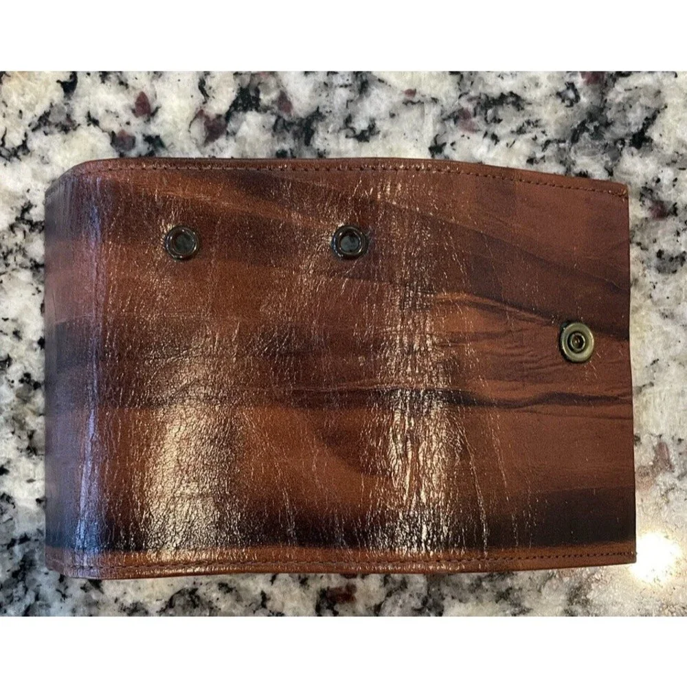 Vintage leather cowhide key wallet Botany 500 Holds 6 Keys Brown Excellent